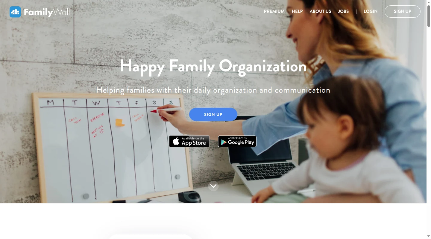 FamilyWall family organizer homepage